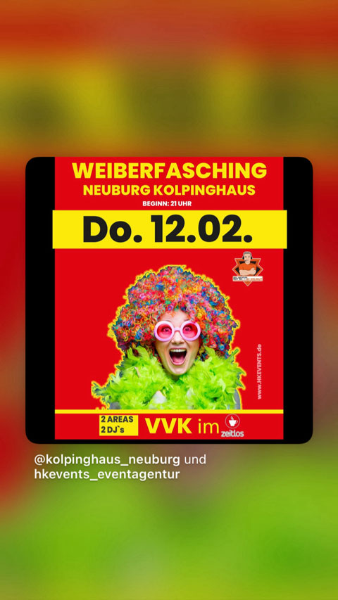Kolpinghaus Weiberfasching mit DJ Helmut Kleinert